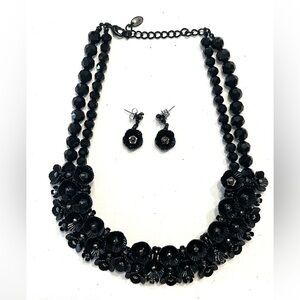 Black Fashion Necklace and Earrings